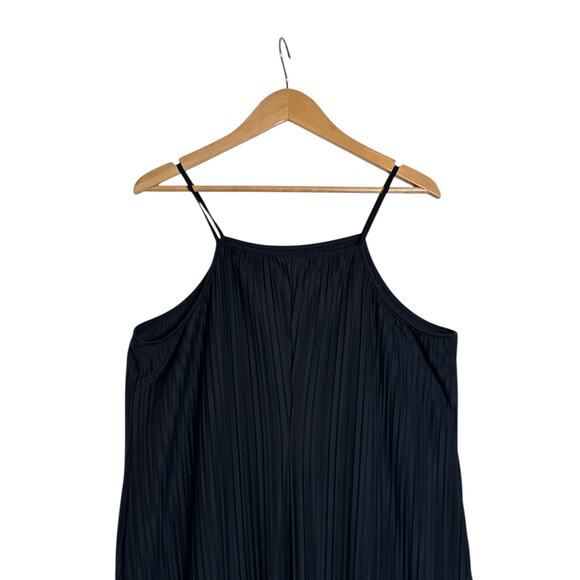 A New Day Women's Tank Style Flowy Pleated Midi Knit Plisse Dress Size L Black - Picture 6 of 9